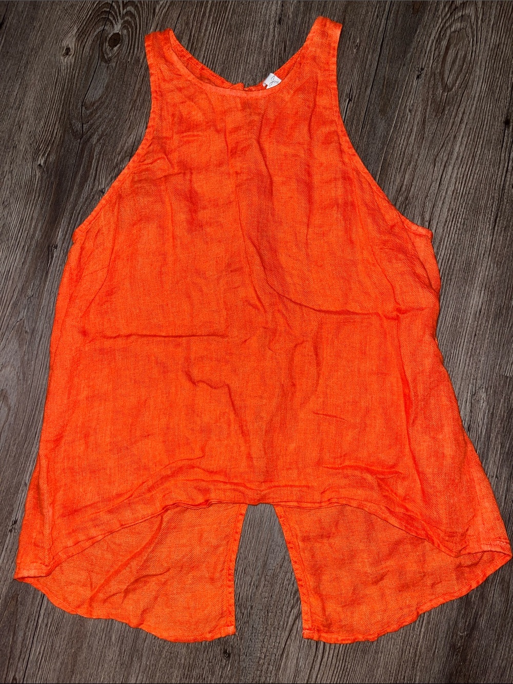 JOIE 100% Linen Vibrant Orange Sleeveless Linen-Blend Camisole - Picture 1 of 6